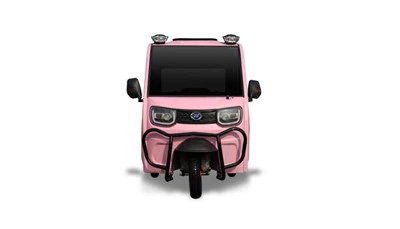 Pilnībā apzīmogots elektriskais pasažieru trīsritenis